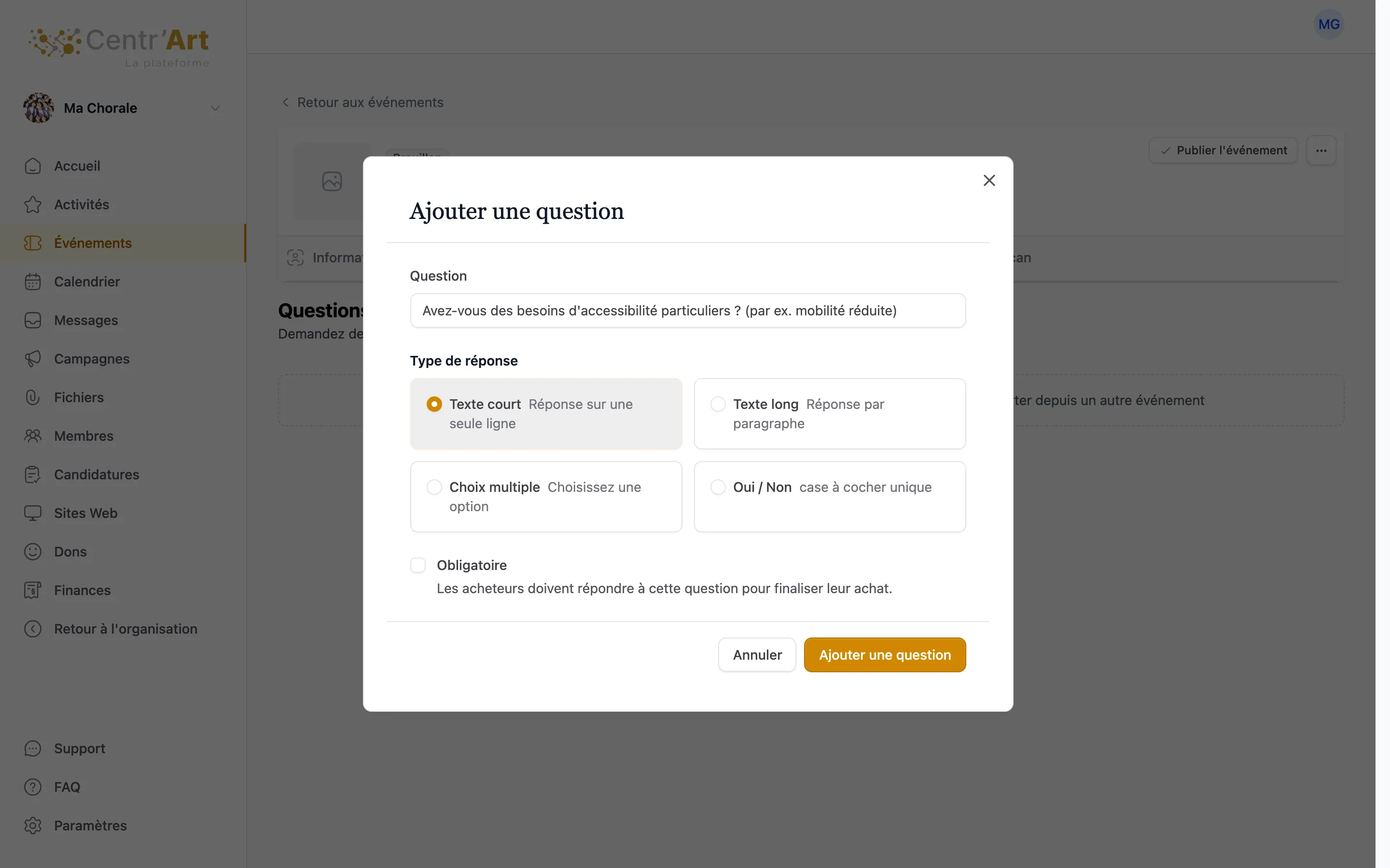 Une question personnalisée sur l’accessibilité